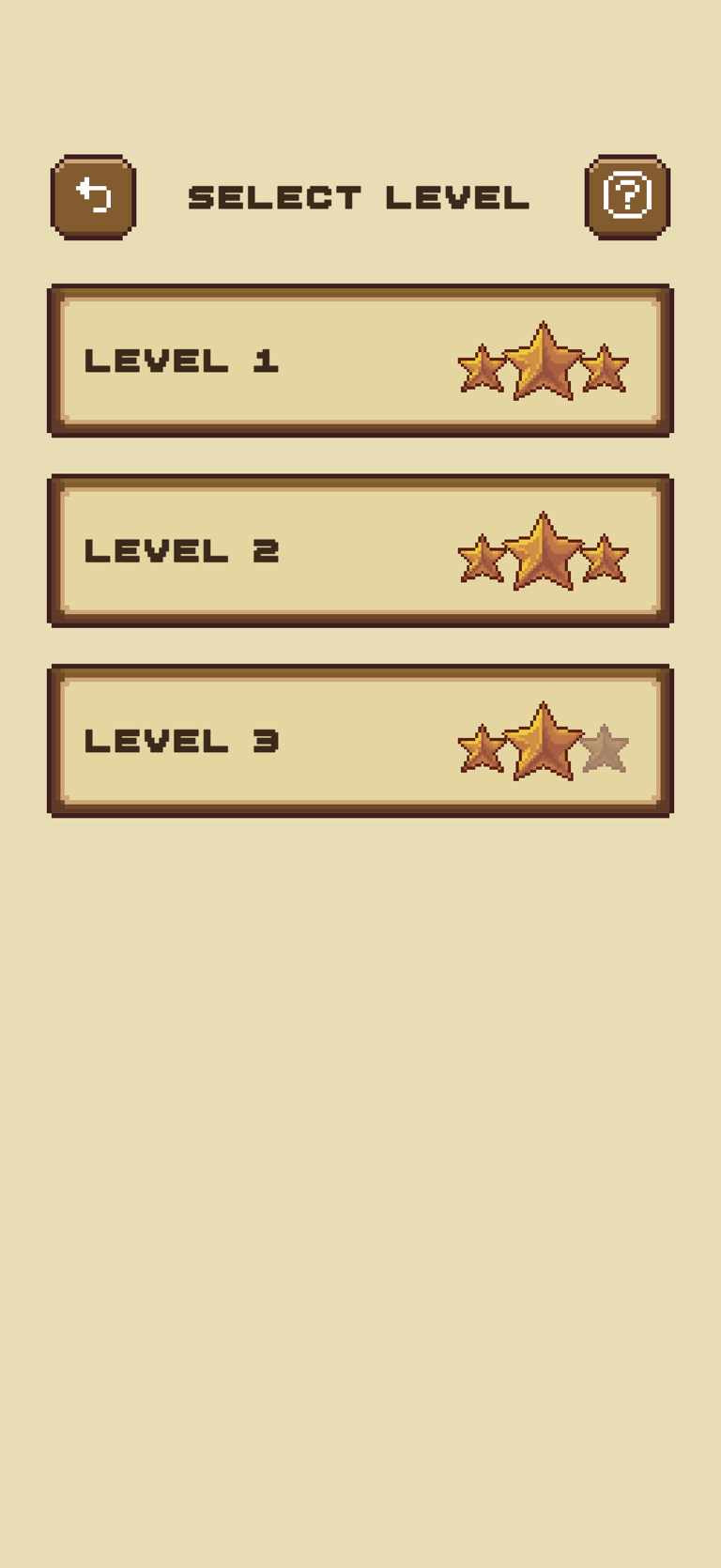 MineRail level select screen